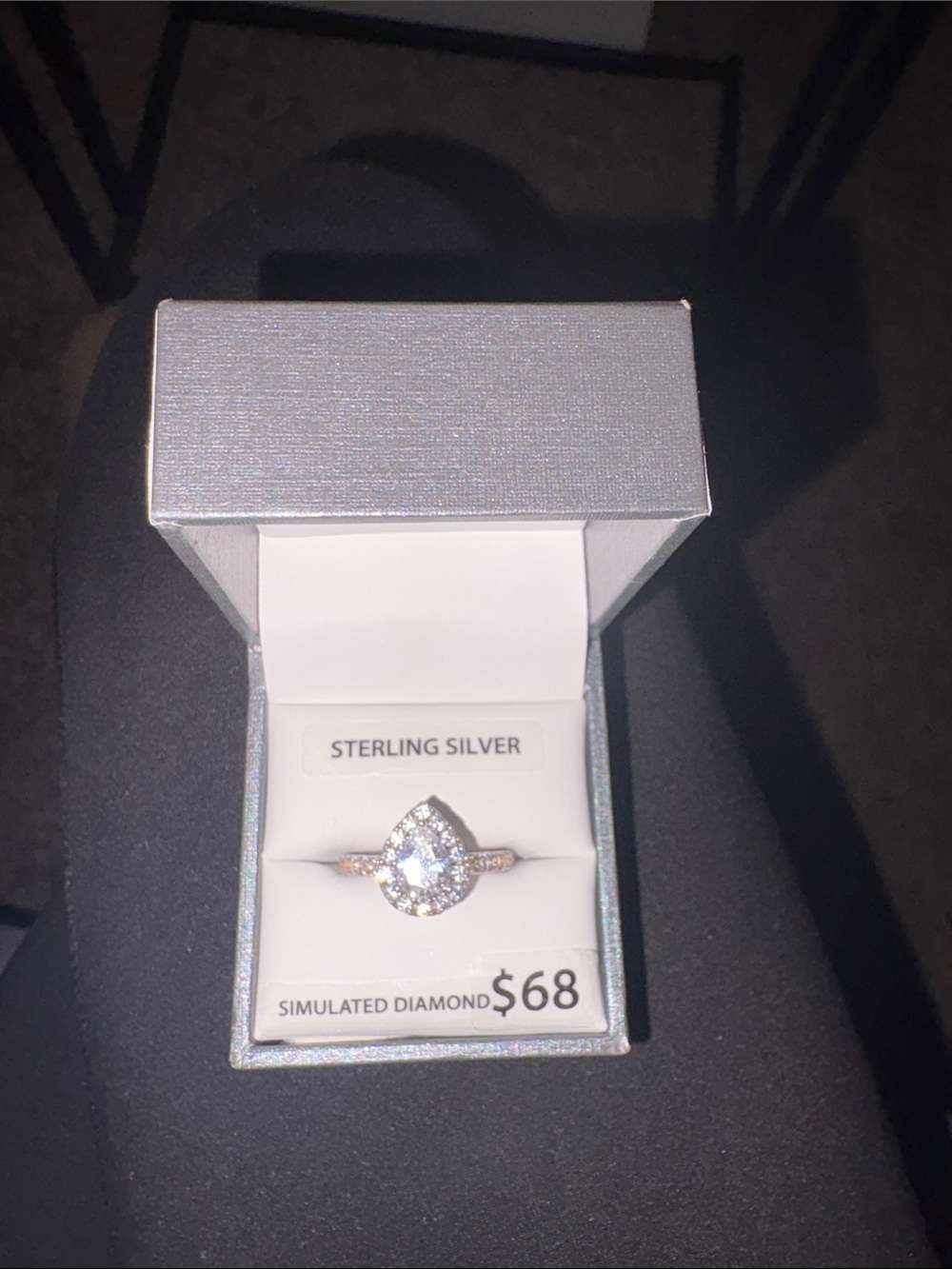 Sterling Silver Simulated Diamond Ring - White